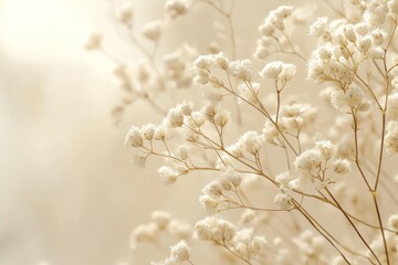 Naklejka premium Delicate White Flowers in Soft Light
