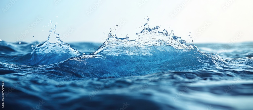 Aufkleber Close up of a splash of water in the ocean. with copy space image. Place for adding text or design