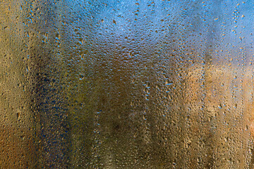 wet glass background. glass condensation.