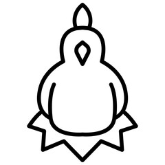 Chicken icon in thin line style vector illustration graphic design