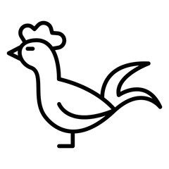 Chicken icon in thin line style vector illustration graphic design
