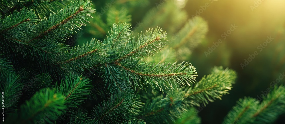 Leinwandbilder Background of fir branches. with copy space image. Place for adding text or design