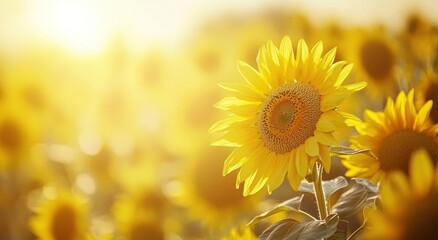 Obraz premium Golden Sunflowers Field