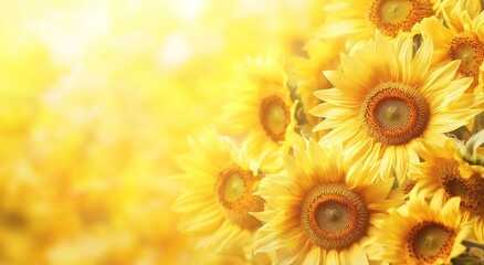 Obraz premium Sunflowers in Golden Light