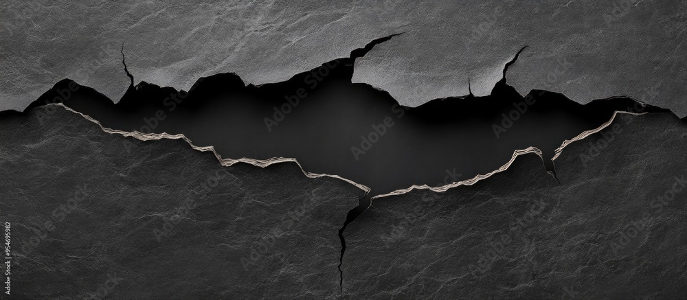 Poster black torn paper area for advertising text. with copy space image. place for adding text or design