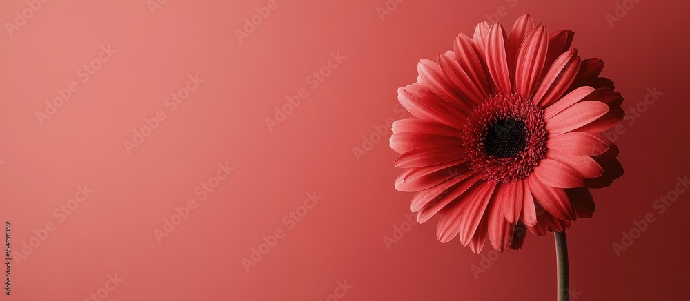 Leinwandbilder A red flower Open space for text. with copy space image. Place for adding text or design