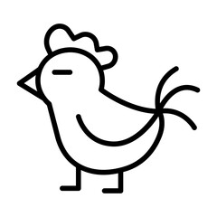 Chicken icon in thin line style vector illustration graphic design