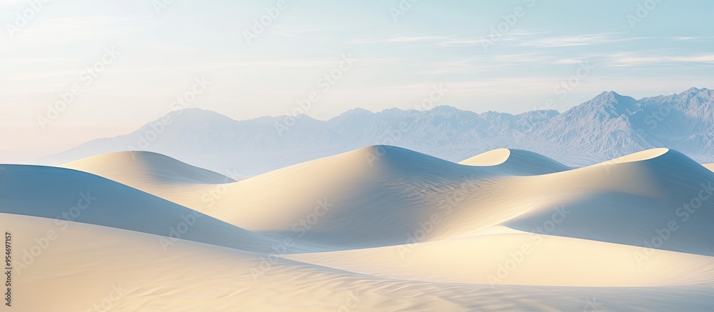Poster mesquite flat dunes death valley. with copy space image. place for adding text or design