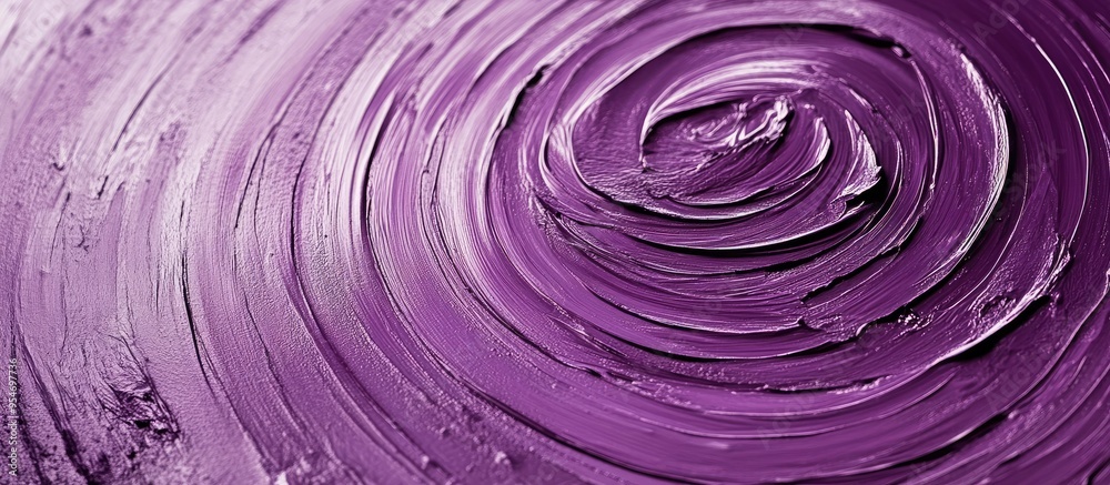 Fototapete Metallic surface featuring a circular pattern in violet lilac paint Textured background design. with copy space image. Place for adding text or design