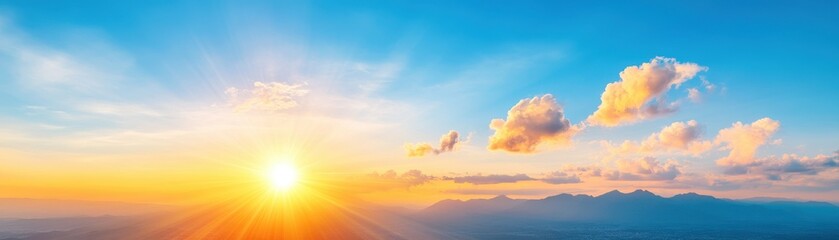 Breathtaking sunrise over mountains with vibrant colors and clouds creating a serene atmosphere, perfect for nature lovers.