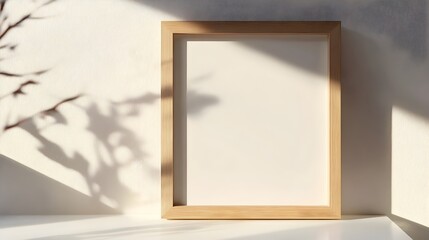 Minimalist Wooden Frame in Soft Ambient Light