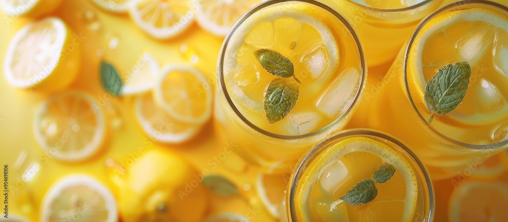 Leinwandbilder lemonade healthy beverages. with copy space image. place for adding text or design