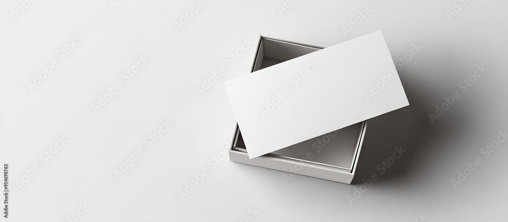Poster business card Empty business card in a contemporary box on a white background. with copy space image. Place for adding text or design
