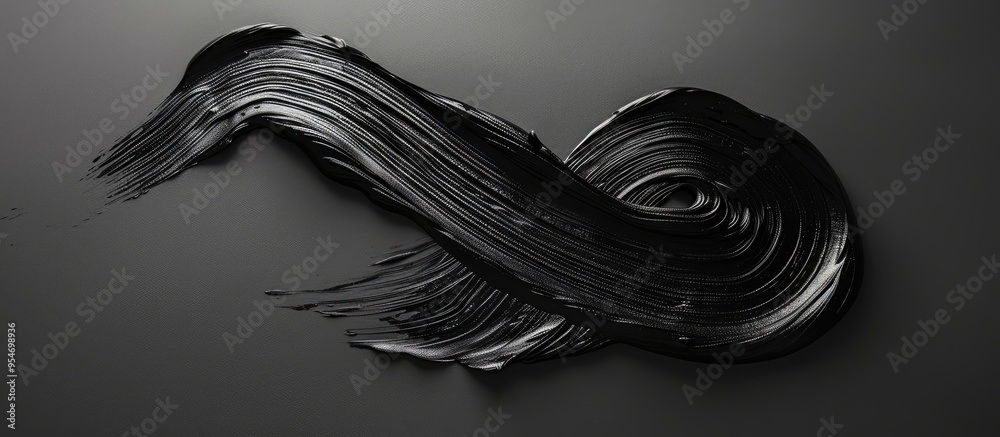 Poster Black curved brushstroke texture background. with copy space image. Place for adding text or design