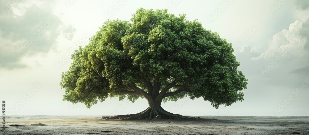 Leinwandbilder the largest tree from a bill view. with copy space image. Place for adding text or design