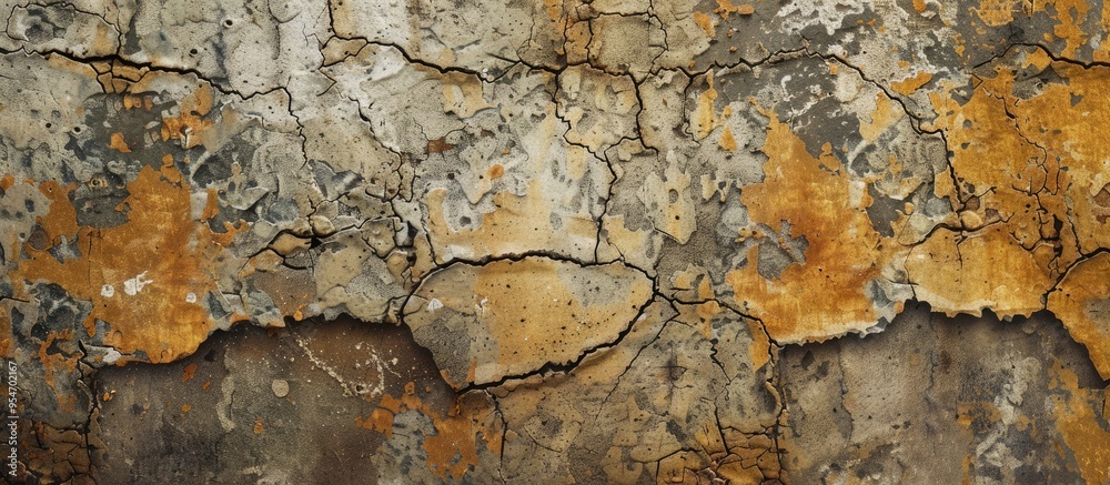 Aufkleber abstract patterns on the aged concrete wall with a sepia backdrop close up selective focus copyspace