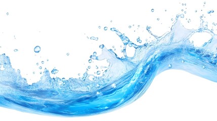 Blue Water Splash Isolated on White Background