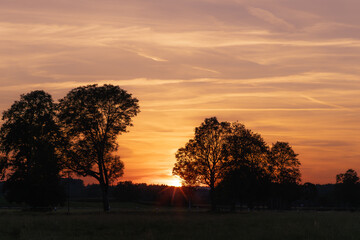 Sonnenuntergang an Sommerabend