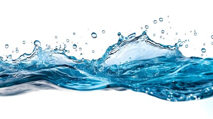 Blue Water Splash Isolated on White Background
