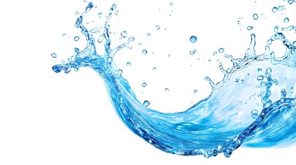 Obraz premium Blue Water Splash Isolated on White Background