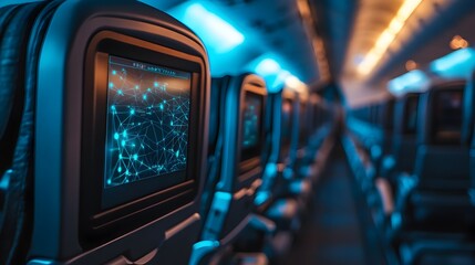 Naklejka premium Cutting Edge IoT Driven Inflight Entertainment and Connectivity Solutions Elevating Passenger Experience with Personalized Services and Seamless Connectivity