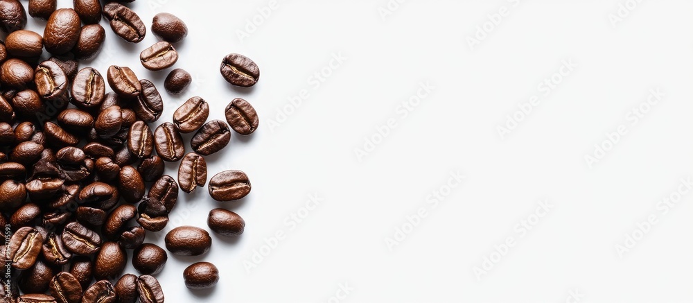 Aufkleber coffee beans separated on a white background. with copy space image. Place for adding text or design