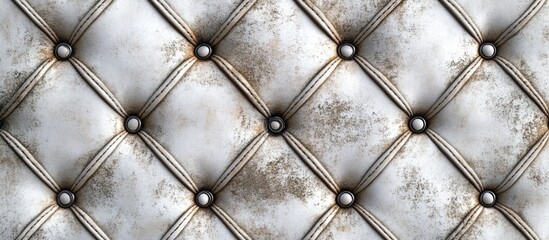 Abstract decorative background texture of aged natural luxury modern leather featuring rhombs Classic light white and dark gray distressed skin resembling retro walls doors sofas and studio interiors