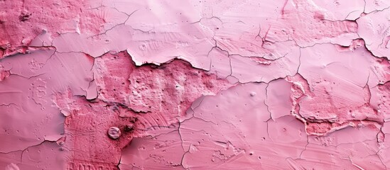 Fototapeta premium Pink stucco textured wall background illuminated by natural light. with copy space image. Place for adding text or design
