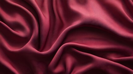 Obraz premium A close-up shot of smooth, silky red fabric with soft folds and creases.