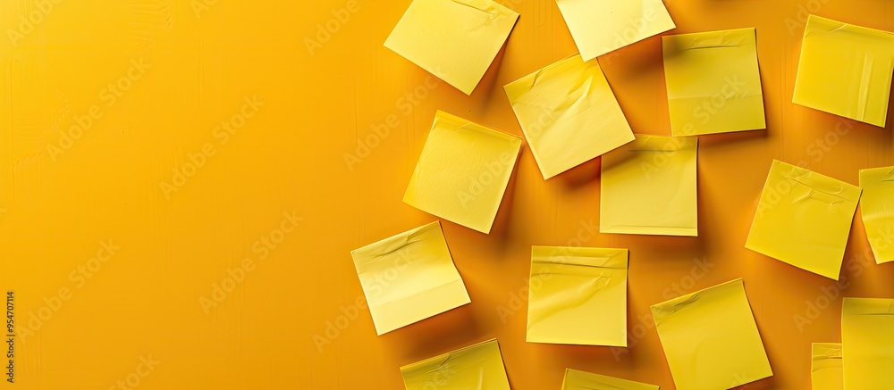 Poster business reminder bulletin background featuring a sticky note pad with copyspace