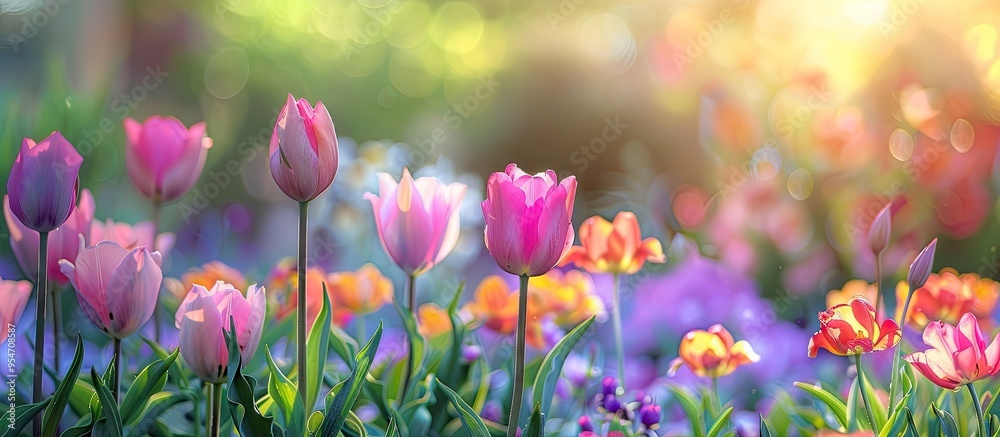 Aufkleber Lovely spring hues. with copy space image. Place for adding text or design