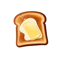 vector illustration of a single slice of buttered toast. 