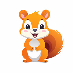 Fototapeta premium Squirrel Cute Small Cartoon Baby Animal Character 