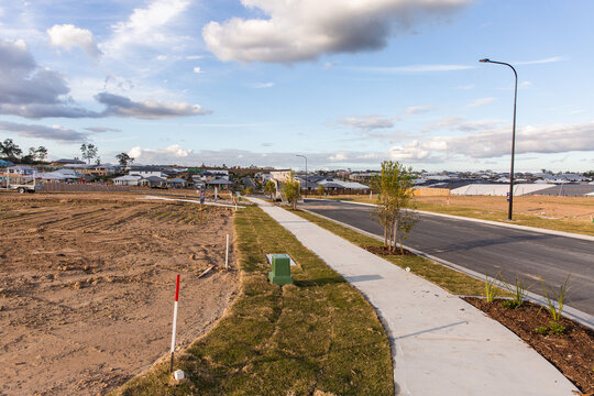 land cleared and brand new streets for a new housing development
