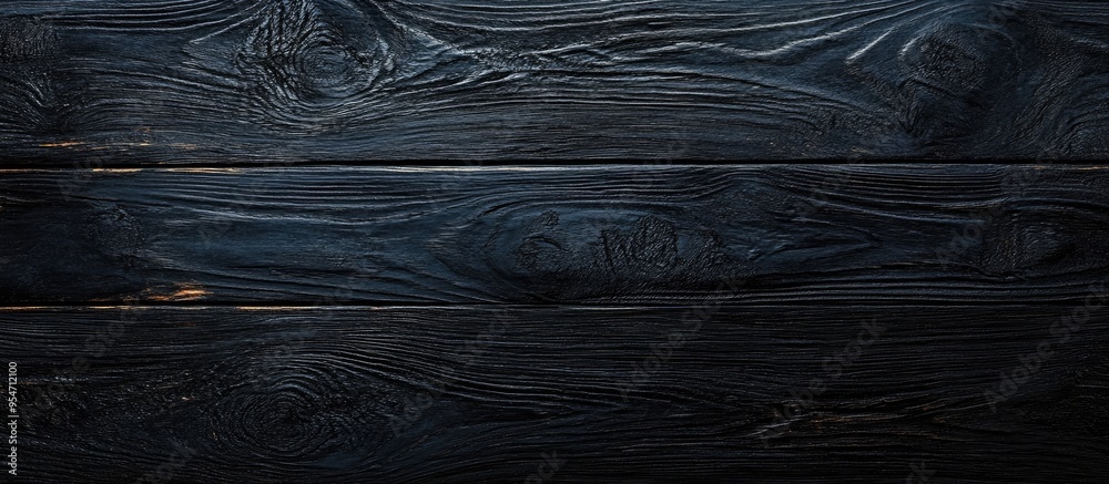 Poster black wooden background with a painted grain texture. with copy space image. Place for adding text or design