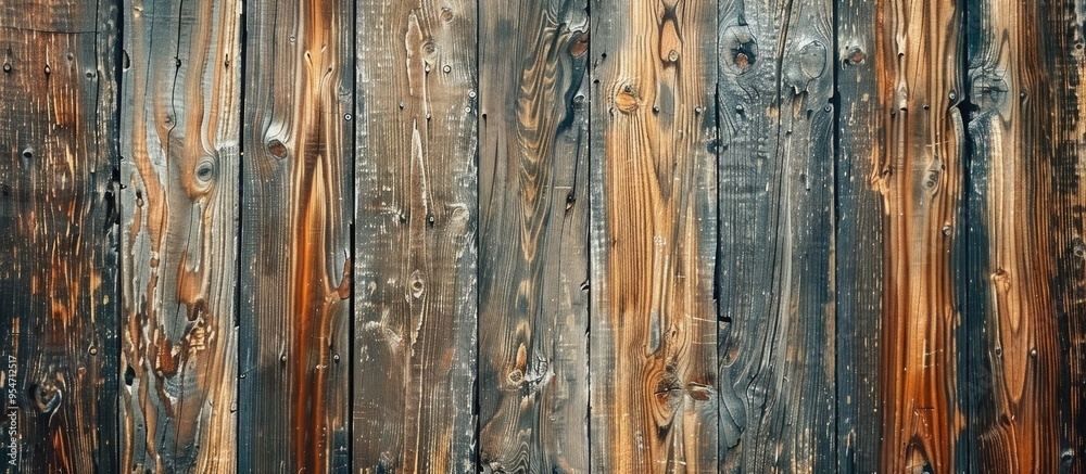 Poster natural wooden background aged moldy wood fence picket textured wood suitable for tables walls or fl