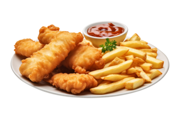 Fish and chips on a plate