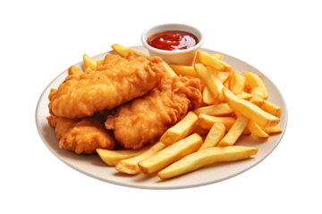 Fish and chips on a plate