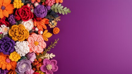 autumn fall colors 3d crochet flowers pattern