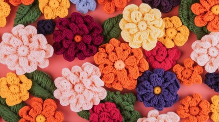 autumn fall colors 3d crochet flowers pattern