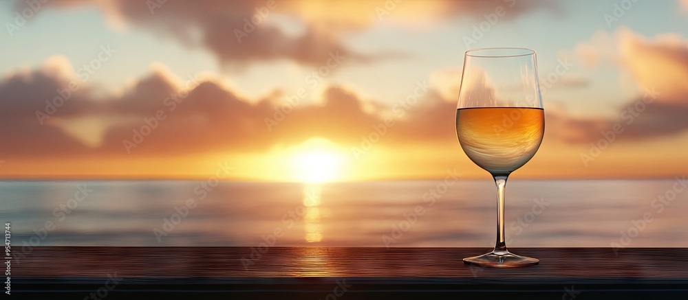Poster a glass of chilled white wine in the evening to savor while watching the sunset on the horizon over 
