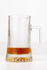 Half-Filled Frosted Beer Mug with Toasted Ale in Vertical Orientation