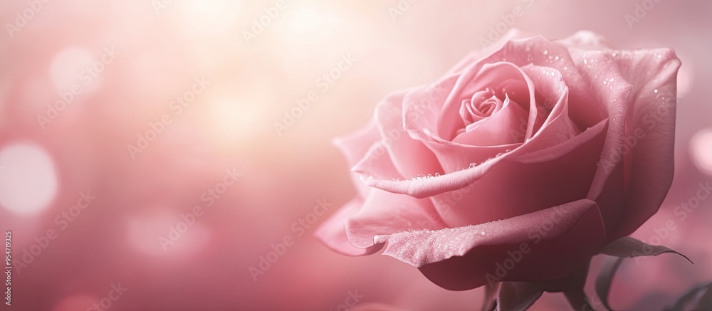 Aufkleber A blurred rose during the month of love. with copy space image. Place for adding text or design