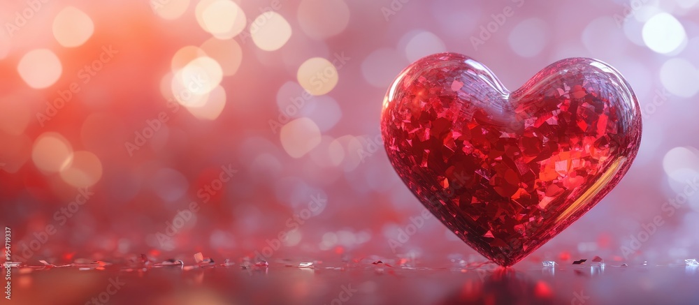 Poster Valentine s Day backdrop featuring a heart. with copy space image. Place for adding text or design