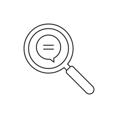 Search comment, find chat icon line style isolated on white background. Vector illustration