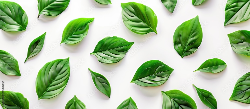 Fototapete paper card featuring a green leaf design. with copy space image. place for adding text or design