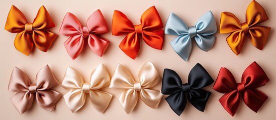 Design ribbon bow set. with copy space image. Place for adding text or design