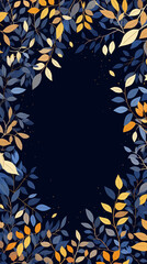 Vector foliage pattern frame