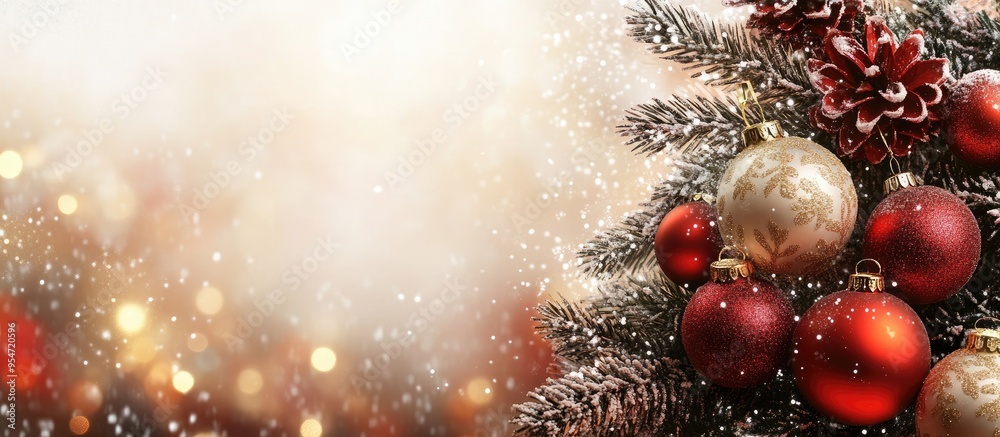 Poster Happy New Year and Merry Christmas Greeting and card with available space blank space for your message. with copy space image. Place for adding text or design
