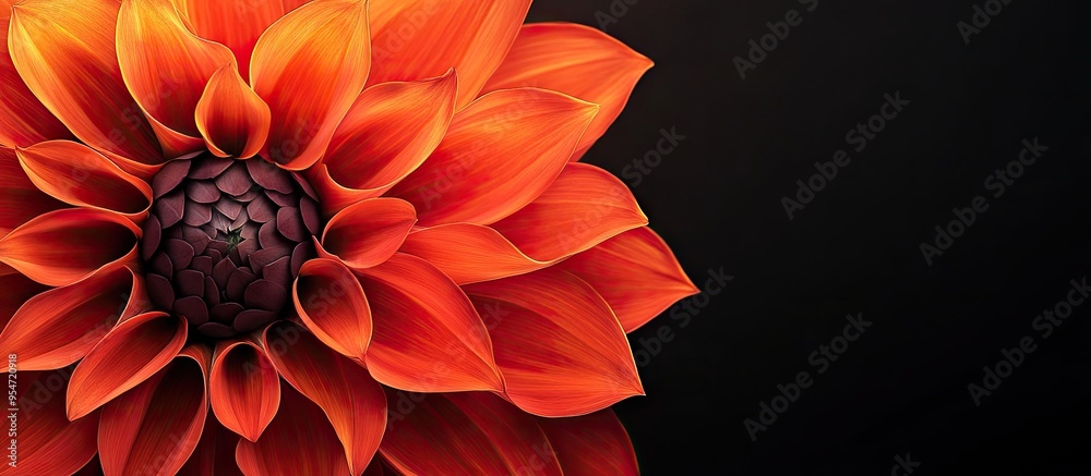 Aufkleber Red orange colored flower. with copy space image. Place for adding text or design